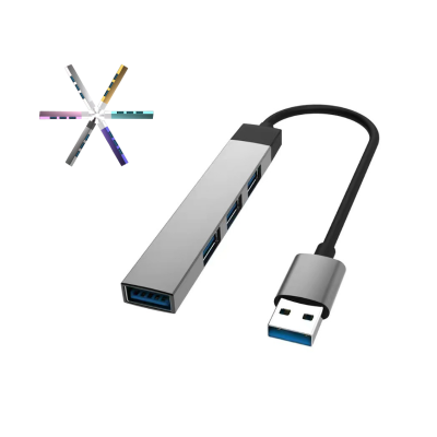 ULTRATENKÝ DÁTOVÝ A NAPÁJACÍ USB 2.0 + 3.0 HUB, 4 PORTY, USB-A KONEKTOR