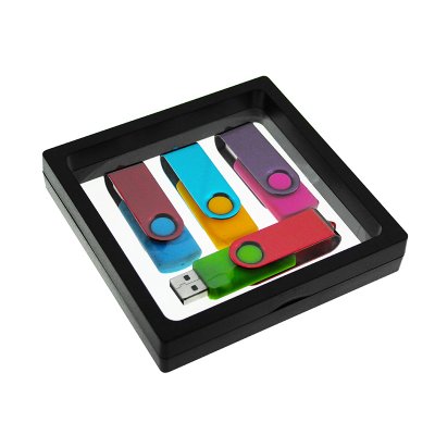 Sada vzoriek - Maketa USB flash disk Twister (4 ks, rôzne farby) v čiernom fóliovom rámčeku