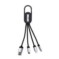 NAPÁJACÍ USB KÁBEL 3 V 1, S LED LOGOM A KARABÍNOU