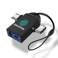 KOVOVÁ REDUKCIA Z USB A NA TYPE-C A MICRO USB, DÁTOVÁ + NAPÁJACIA, S PÚTKOM