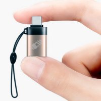 KOVOVÁ REDUKCIA Z USB A NA TYPE-C, DÁTOVÁ + NAPÁJACIA, S PÚTKOM