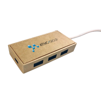 DÁTOVÝ A NAPÁJACÍ USB HUB Z RECYKLOVANÉHO
PAPIERA (FSC), 4 PORTY