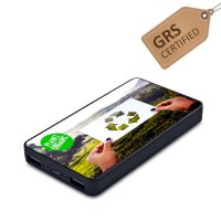 DUÁLNA POWER BANKA S CMYK + LED LOGOM, 4000 / 5000 / 6000 MAH, RABS (RECYKLOVANÝ ABS PLAST)