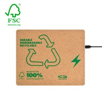KORKOVÁ PODLOŽKA POD MYŠ S 10W BEZDRÔTOVÝM NABÍJANÍM, FSC CERTIFIKOVANÉ
