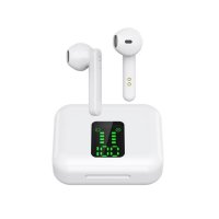 TWS Bluetooth slúchadlá v napájacej krabičke s LED displejom, farba biela (PHO114)