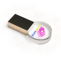 CRYSTAL USB DISK S VLASTNÝM PREDMETOM VNÚTRI ALEBO CMYK POTLAČOU