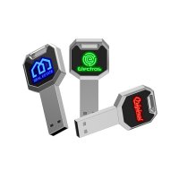 KOVOVÝ USB FLASH DISK KĽÚČ S LED LOGOM