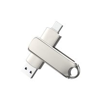 KOVOVÝ OTOČNÝ USB 3.1 FLASH DISK S KONEKTORMI TYPE-C A USB A