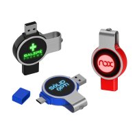 KOVOVÝ OTOČNÝ USB 2.0/3.0 FLASH DISK
S KONEKTORMI TYPE-C A USB A