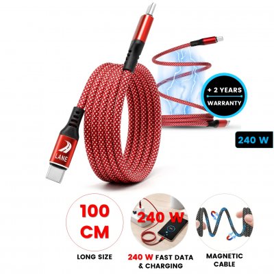 240 W magnetický rýchlonabíjací a dátový USB kábel USB-C => USB-C