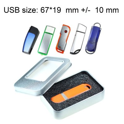 Malá kovová krabička s okienkom na USB flash disky UDR106, UDR108 (BOX016)