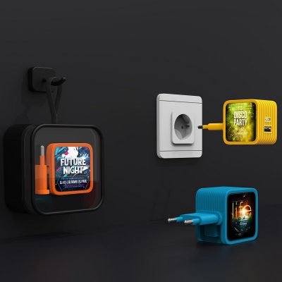 ADAPTÉR DO ZÁSUVKY S TYPE-C + USB A,
CMYK A LED LOGOM