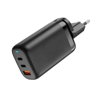VYSOKORÝCHLOSTNÝ GAN (PD 65 W) USB ADAPTÉR
DO EÚ ZÁSUVKY, 2× TYPE-C + USB A