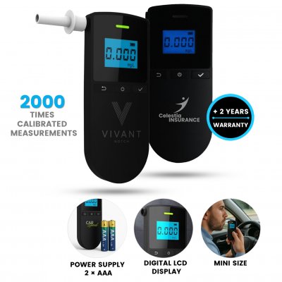 Alkoholtester s elektrochemickým senzorom fuel cell a LED displejom