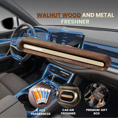 Elegantný drevený osviežovač vzduchu do auta, sada 5 vôní
