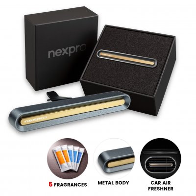Elegantný kovový osviežovač vzduchu do auta, sada 5 vôní