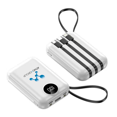 DUÁLNA POWERBANKA S ALL-IN-1 KÁBLAMI,
LED SVIETIDLOM A DISPLEJOM, 10000 mAh