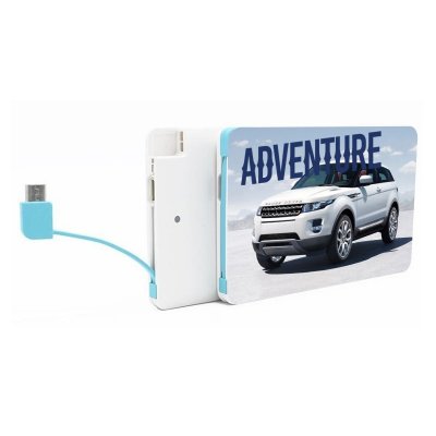 POWER BANK SLIM SO ZABUDOVANÝM KÁBLOM, 4000 mAh