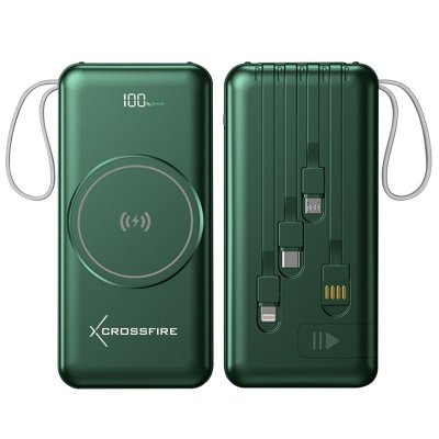 POWERBANKA SO VSTAVANÝMI KÁBLAMI A BEZDRÔTOVÝM
NABÍJANÍM, MAGSAFE KOMPATIBILNÁ, 10000 mAh