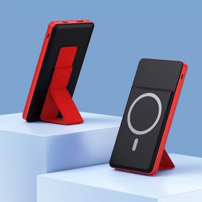 RÝCHLONABÍJACIA BEZDRÔTOVÁ POWERBANKA SO STOJANČEKOM,
PD 22,5 W + MAGSAFE 15 W KOMPATIBILNÁ, 10000 mAh