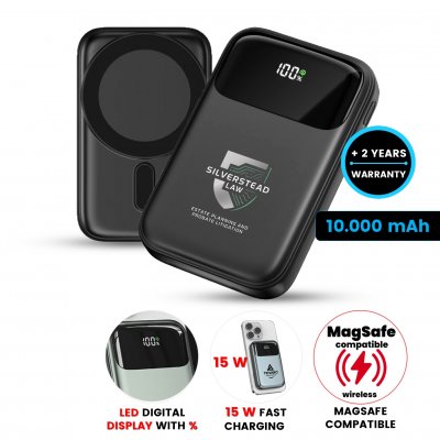 10000 mAh – magnetická powerbanka s 15 W bezdrôtovým nabíjaním a PD 24 W, rABS