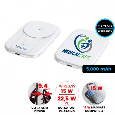 5000 mAh - magnetická powerbanka s 15 W bezdrôtovým nabíjaním a QC 22,5 W