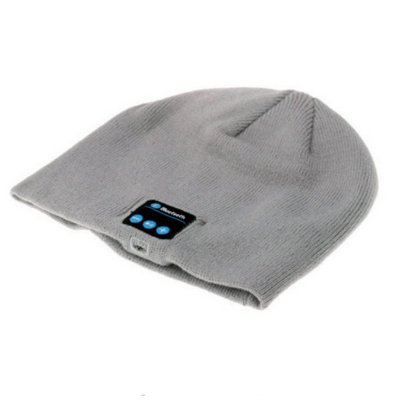 Zimná čiapka s bluetooth slúchadlami, svetlo šedá farba (PHO110)