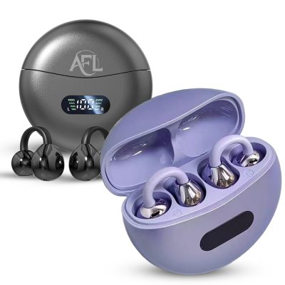 Športové clip-on slúchadlá v nabíjacom puzdre s displejom