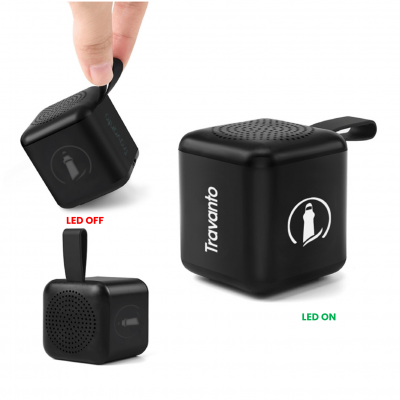Mini cube Bluetooth reproduktor s LED logom a TWS funkciou