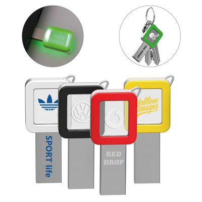 Crystal USB flash disk v tvare kľúča s LED svietiacim logom