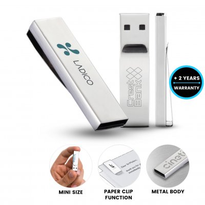 Kovový mini USB flash disk spona