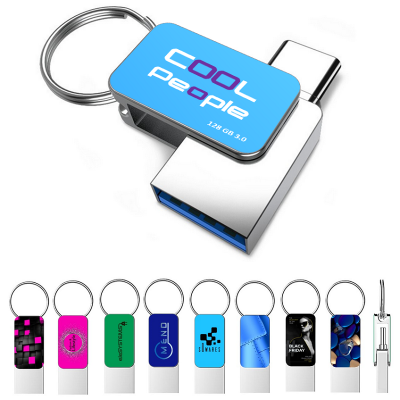 MINI USB 3.0 FLASH DISK S KONEKTORMI USB A + TYPE-C, VLASTNÉ FARBY