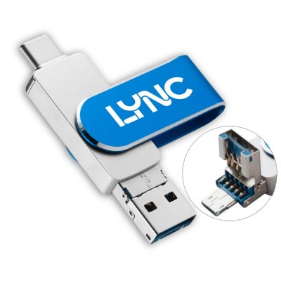 Otočný USB flash disk FLIPSTER, s USB-C, USB-A a micro USB