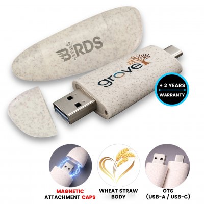 USB flash disk s konektormi USB-C a USB-A, kameň