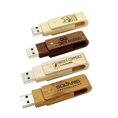 DREVENÝ ALEBO BAMBUSOVÝ USB 2.0 / 3.0 FLASH DISK TWISTER