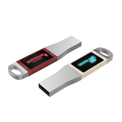 MINI USB FLASH DISK 2.0/3.0 S LED LOGOM, KOV A DREVO